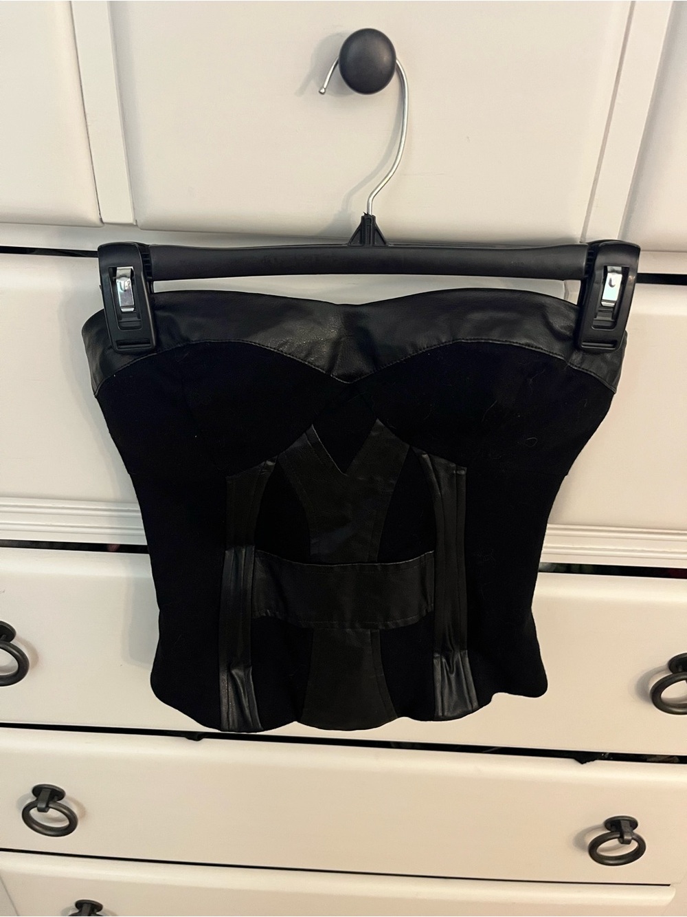Charlotte Russe Black Structured Bustier Top